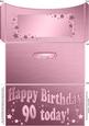 90th Birthday Metallic Age Money or Gift Wallet and Card