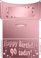 90th Birthday Metallic Age Money or Gift Wallet and Card