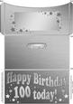 100th Birthday Metallic Age Money or Gift Wallet and Card