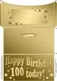 100th Birthday Metallic Age Money or Gift Wallet and Card