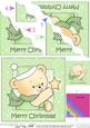 Cute Hunney Bear Robert has a Christmas Star - Wavy Corner side stacker Topper