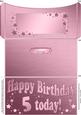5th Birthday Metallic Age Money or Gift Wallet and Card