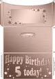 5th Birthday Metallic Age Money or Gift Wallet and Card