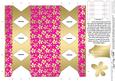 Gold Flowers Cracker Shaped Treat or Favour Box