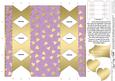 Gold Hearts Cracker Shaped Treat or Favour Box