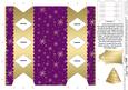 Gold Snowflakes Cracker Shaped Treat or Favour Box
