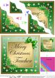 Teacher Christmas Wavy Corner Side Stacker Topper