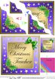 Teacher Christmas Wavy Corner Side Stacker Topper