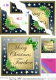 Teacher Christmas Wavy Corner Side Stacker Topper