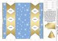 Gold Snowflakes Cracker Shaped Treat or Favour Box
