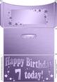 7th Birthday Metallic Age Money or Gift Wallet and Card