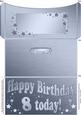8th Birthday Metallic Age Money or Gift Wallet and Card