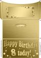 8th Birthday Metallic Age Money or Gift Wallet and Card