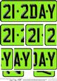 21st Birthday Fun Novelty Number Plate with Side Stacker