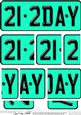 21st Birthday Fun Novelty Number Plate with Side Stacker