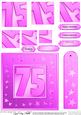75th Bright Metallic Age Wavy Corner Side Stacker Topper