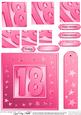 18th Bright Metallic Age Quick Card with Twisted Pyramage