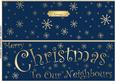 Large Dl Merry Christmas Neighbours Quick Cut and Fold Card