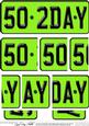 50th Birthday Fun Novelty Number Plate with Side Stacker Top