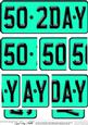 50th Birthday Fun Novelty Number Plate with Side Stacker Top