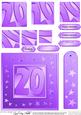 20th Bright Metallic Age Quick Card with Twisted Pyramage