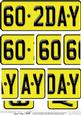 60th Birthday Fun Novelty Number Plate with Side Stacker Top