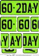 60th Birthday Fun Novelty Number Plate with Side Stacker Top