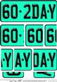 60th Birthday Fun Novelty Number Plate with Side Stacker Top