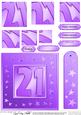 21st Bright Metallic Age Quick Card with Twisted Pyramage
