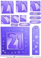 21st Bright Metallic Age Quick Card with Twisted Pyramage