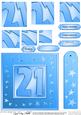 21st Bright Metallic Age Quick Card with Twisted Pyramage