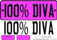 Large Dl 100% Diva Novelty Number Plate N 3D Decoupage