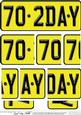 70th Birthday Fun Novelty Number Plate with Side Stacker Top