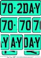 70th Birthday Fun Novelty Number Plate with Side Stacker Top