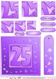 25th Bright Metallic Age Quick Card with Twisted Pyramage