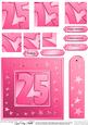 25th Bright Metallic Age Quick Card with Twisted Pyramage
