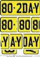 80th Birthday Fun Novelty Number Plate with Side Stacker Top