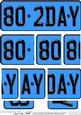 80th Birthday Fun Novelty Number Plate with Side Stacker Top
