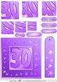 30th Bright Metallic Age Quick Card with Twisted Pyramage