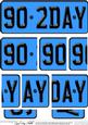 90th Birthday Fun Novelty Number Plate with Side Stacker Top