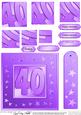 40th Bright Metallic Age Quick Card with Twisted Pyramage