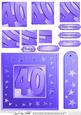 40th Bright Metallic Age Quick Card with Twisted Pyramage