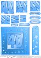 40th Bright Metallic Age Quick Card with Twisted Pyramage