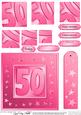 50th Bright Metallic Age Quick Card with Twisted Pyramage