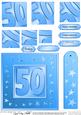 50th Bright Metallic Age Quick Card with Twisted Pyramage