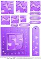 55th Bright Metallic Age Quick Card with Twisted Pyramage