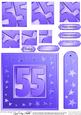55th Bright Metallic Age Quick Card with Twisted Pyramage