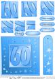 60th Bright Metallic Age Quick Card with Twisted Pyramage