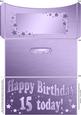 15th Birthday Metallic Age Money or Gift Wallet and Card