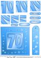 70th Bright Metallic Age Quick Card with Twisted Pyramage